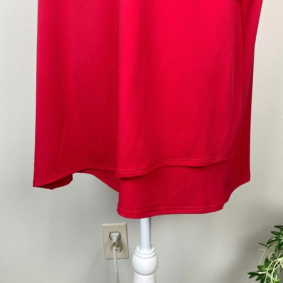 Roz & Ali, Plus Size 3X NWT Sleeveless Red V-Neck Asymmetrical/Tier - Picture 5 of 9